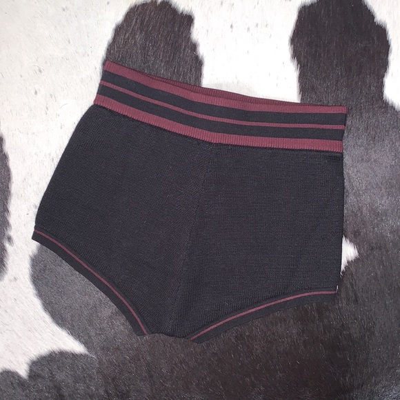 SIR. 100% Merino Wool Black Brief Knit Mini High Rise Shorts brand new with tags - Picture 9 of 12